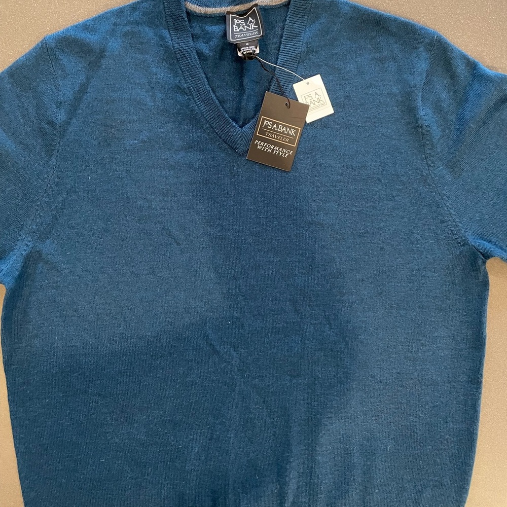 Blue Jos. A. Bank Travelers Sweater